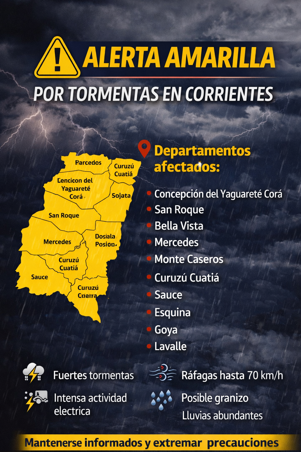 El COE emitió Alerta Amarilla 