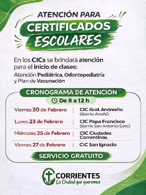 Vacunacion gratuita en los CIC para el inicio de clases 