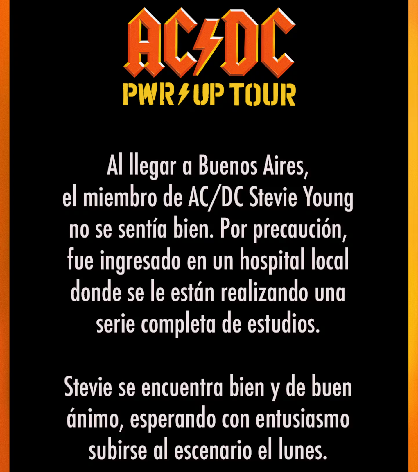 Angus Young salió del hotel en Buenos Aires y revolucionó a los fanáticos antes de los shows de AC/DC 