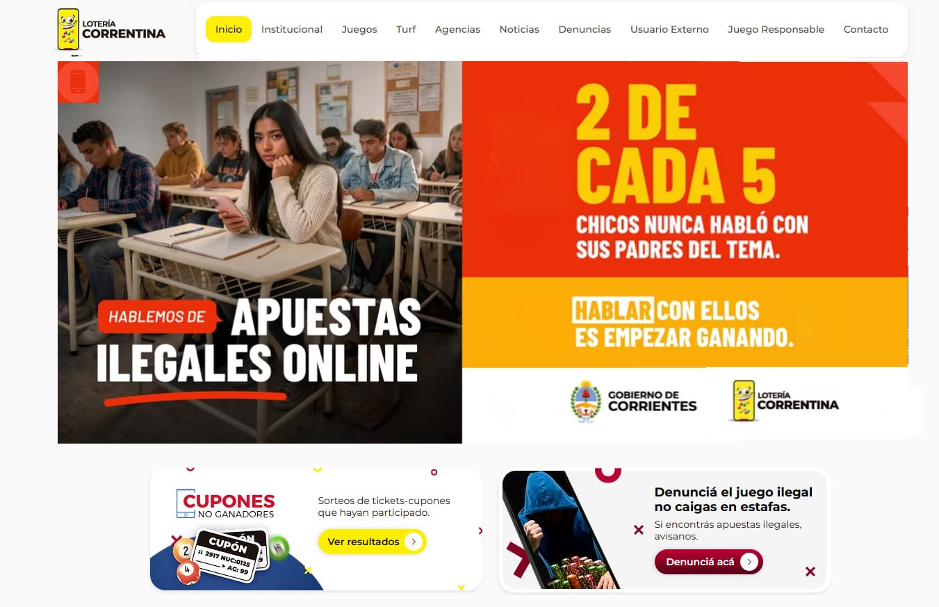 Lotería Correntina refuerza la prevención del juego online en menores 